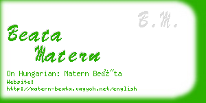 beata matern business card